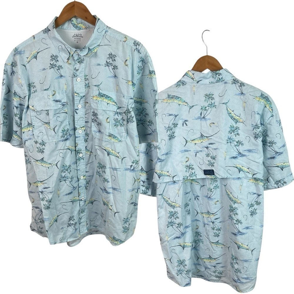 BF332 Men’s IZOD Saltwater Performance Beach Vented Button Down Shirt XL